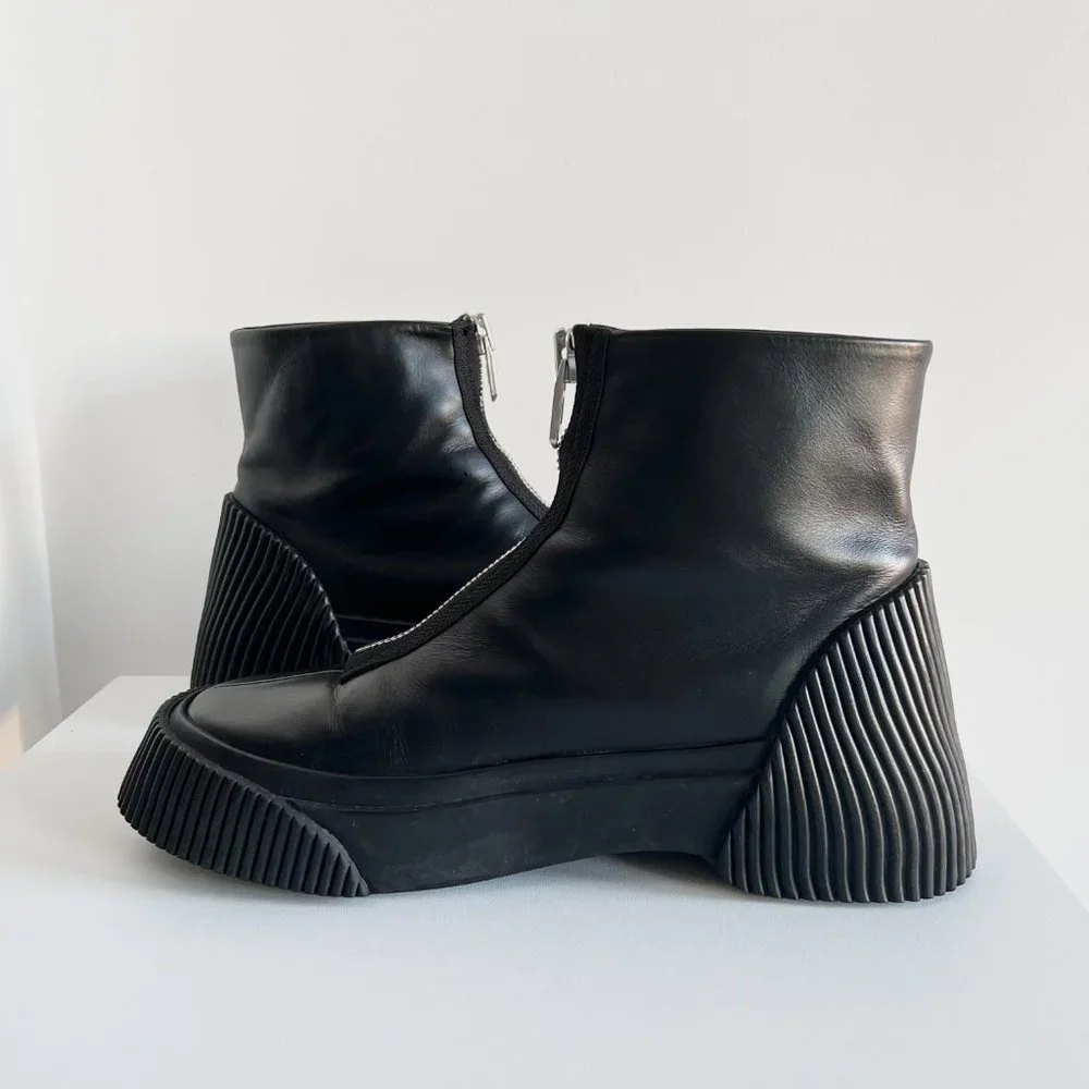 3.1 Phillip Lim black zip up Lela combat lugged platform ankle boots - Picture 4 of 14